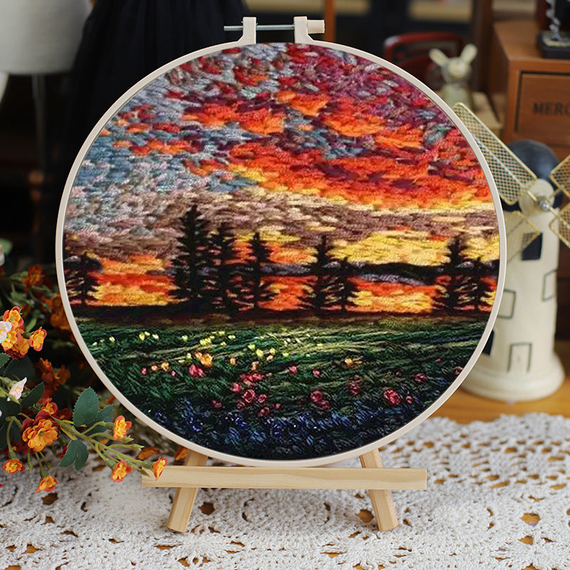 DIY Scenery Flower Embroidery Kit Set 1