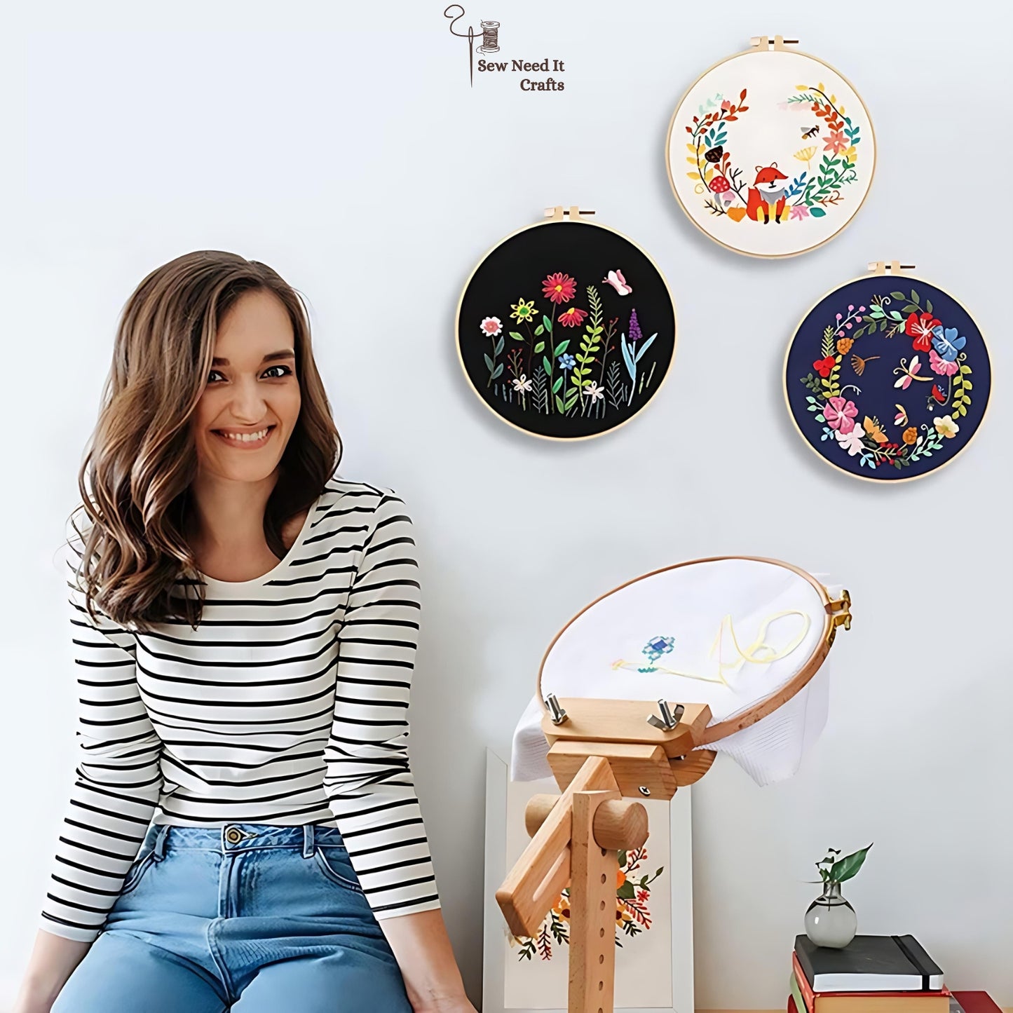 Highly Adjustable Beechwood Clamp-On Embroidery Stand