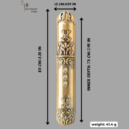 Vintage Metal Needle Case with 12 Self-Threading Needles