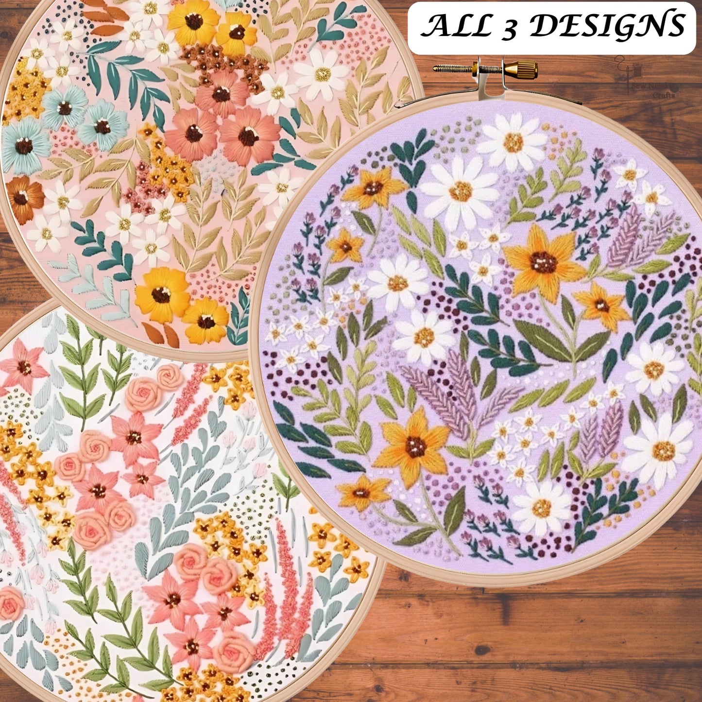3D Flower DIY Embroidery Kit Set 1