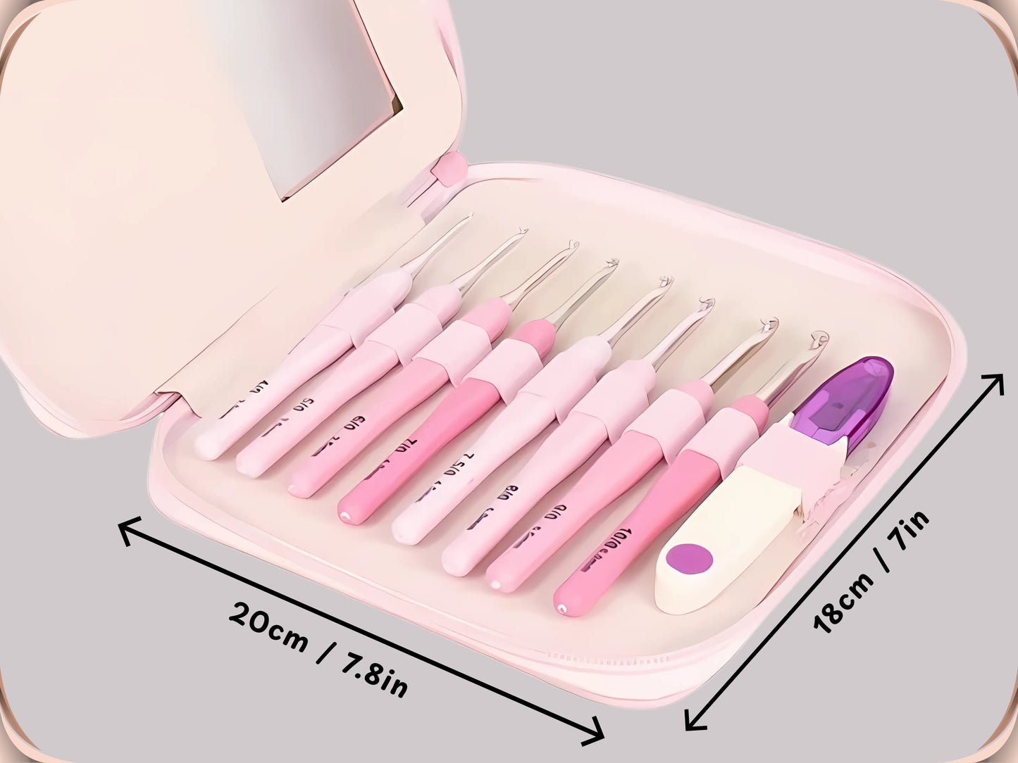 Ergonomic Crochet Hook Set with Case