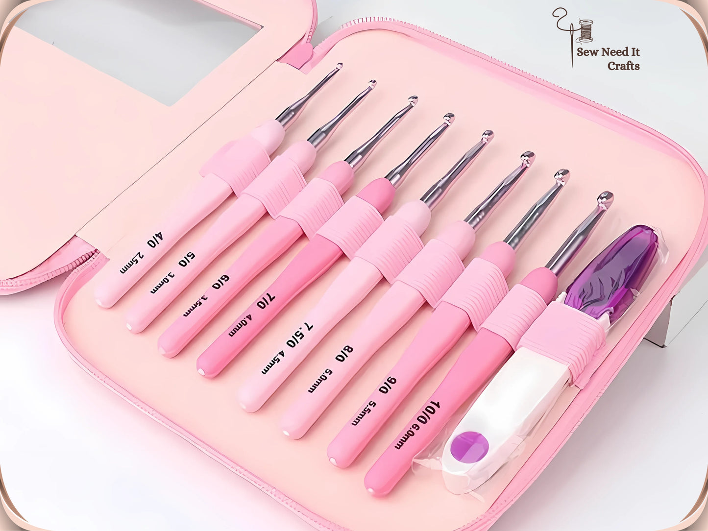 Ergonomic Crochet Hook Set with Case