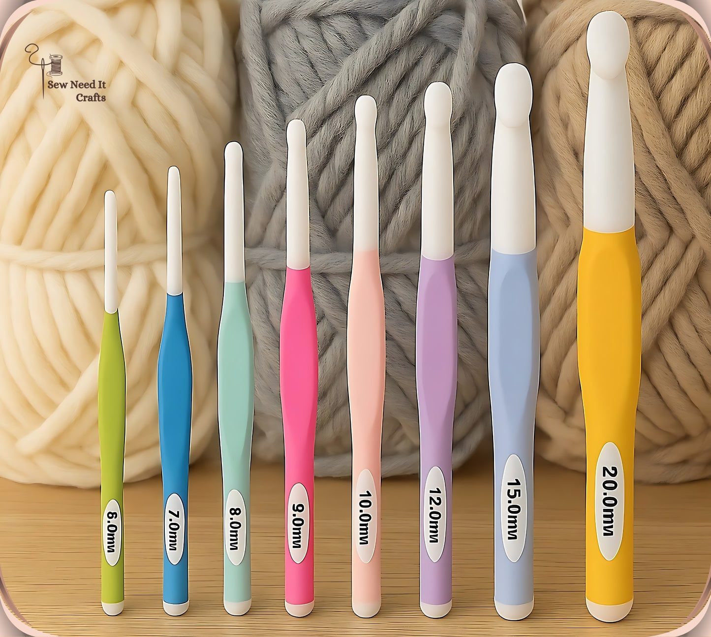 Large Crochet Hooks 6mm–20mm for Chunky Yarn