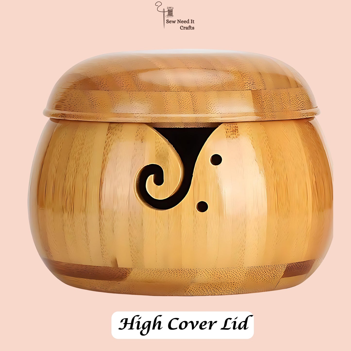 Yarn Bowl Authentic Natural Bamboo Wood