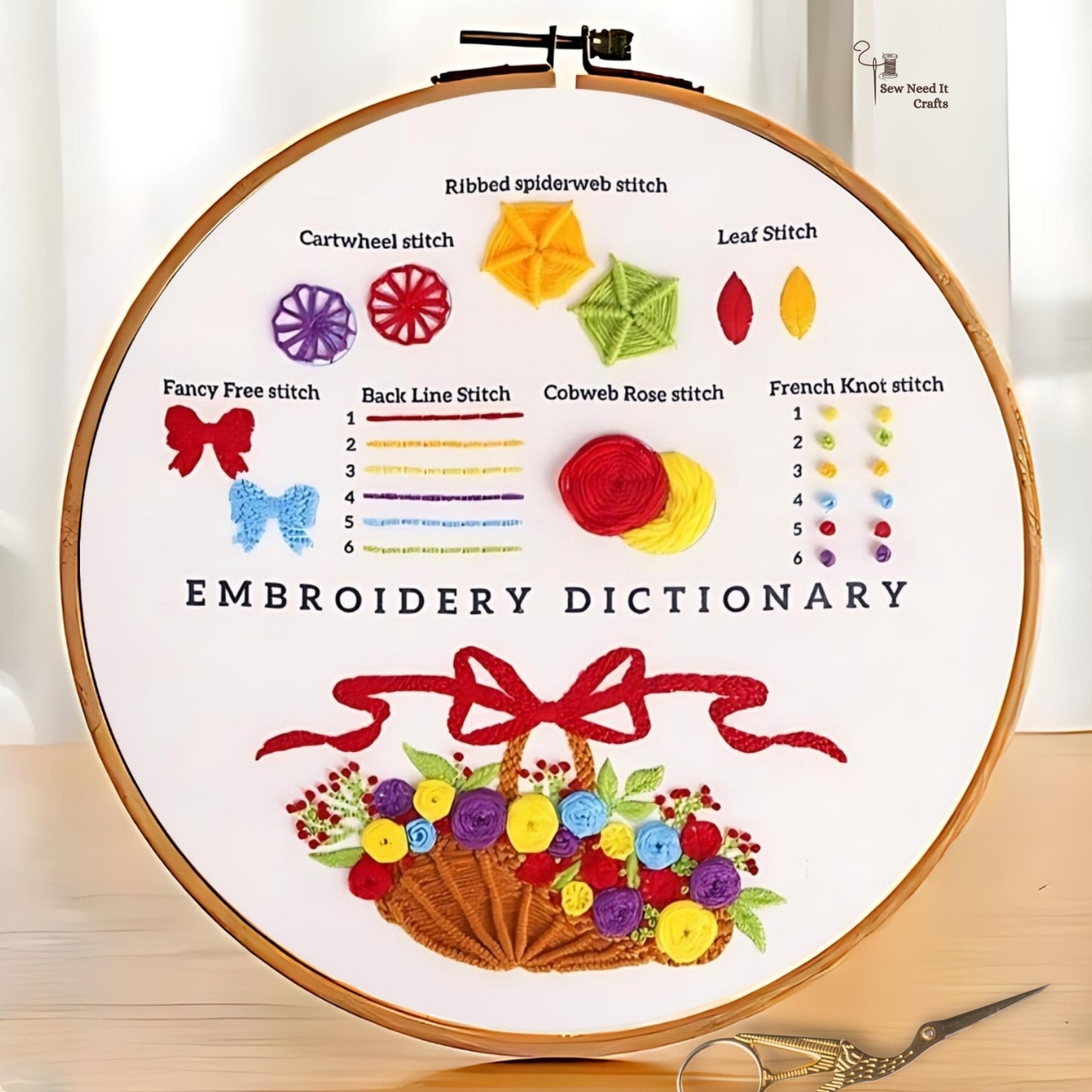 3 Pieces Set Starter Novice Embroidery Floral Kit
