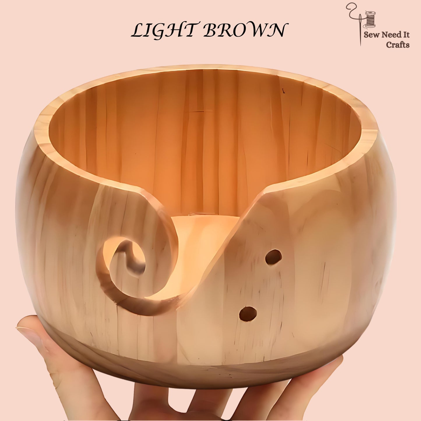 Natural Wood Yarn Bowl Set 2
