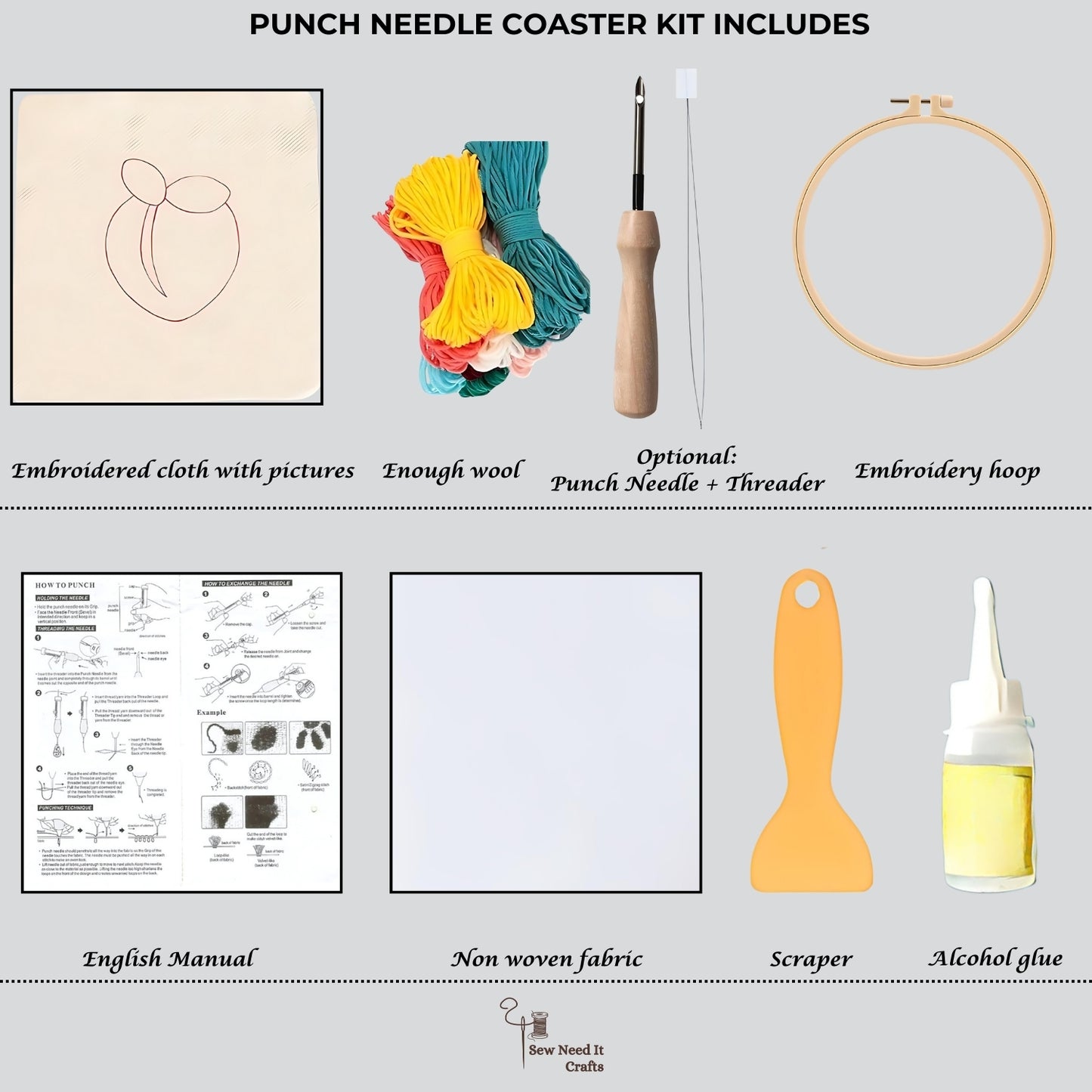 Punch Nadel Tufted DIY Coaster Kit
