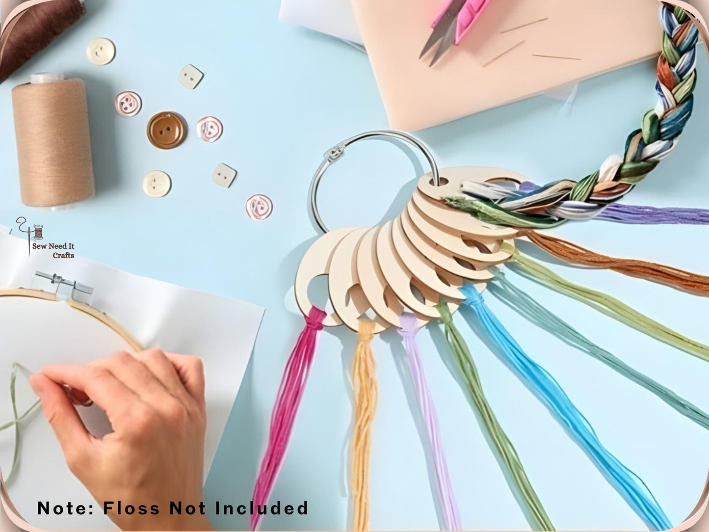 50 Pcs Embroidery Floss Organizer Wooden Boards, Embroidery Organization