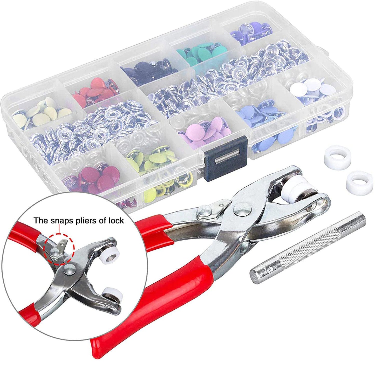 Metal Snaps Buttons with Fastener Pliers Press Kit