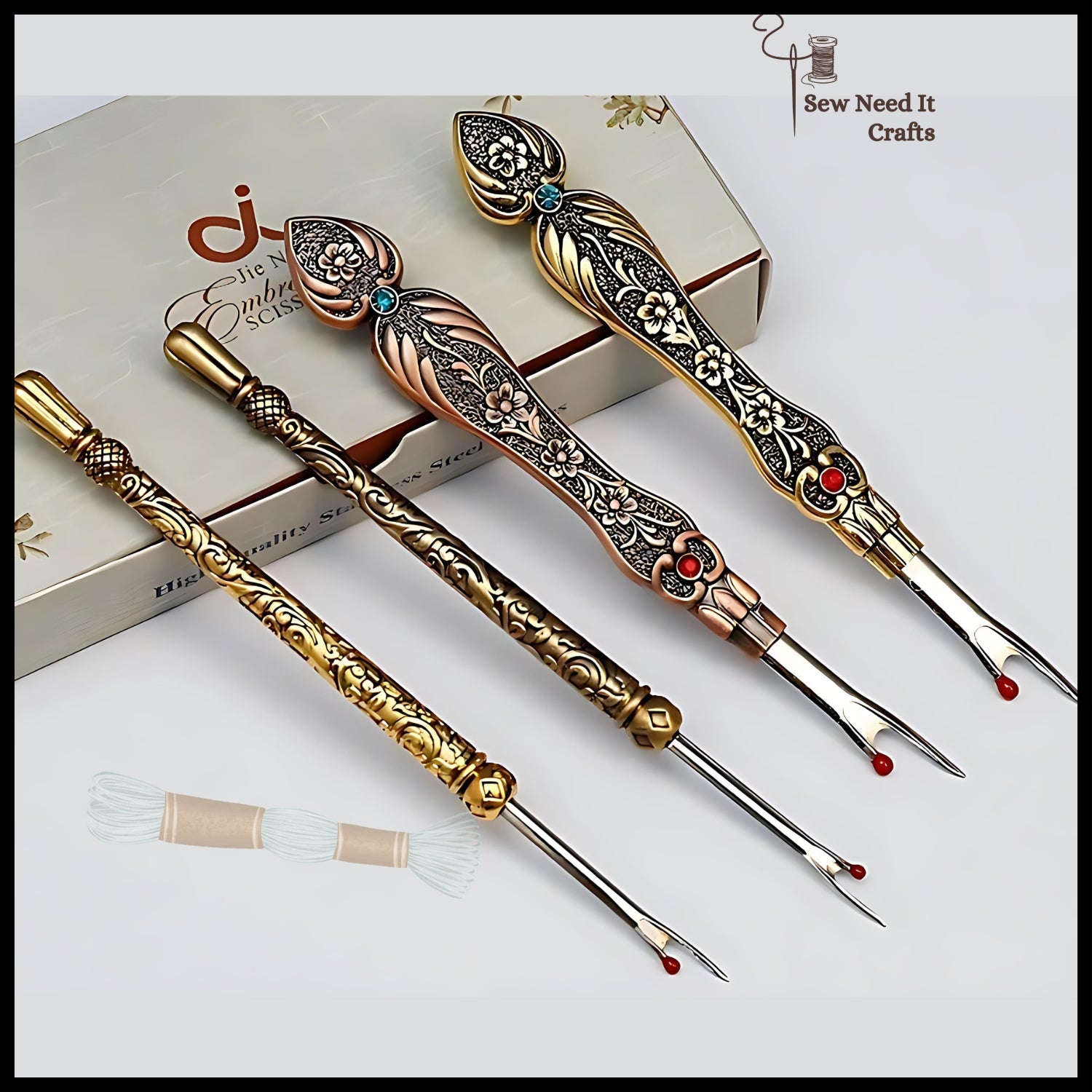 Engraved metal vintage-style seam ripper