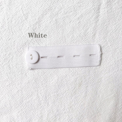 White 4-buttonhole elastic waist extender, single piece