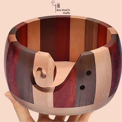 Juego de tazón de hilo de madera natural 1