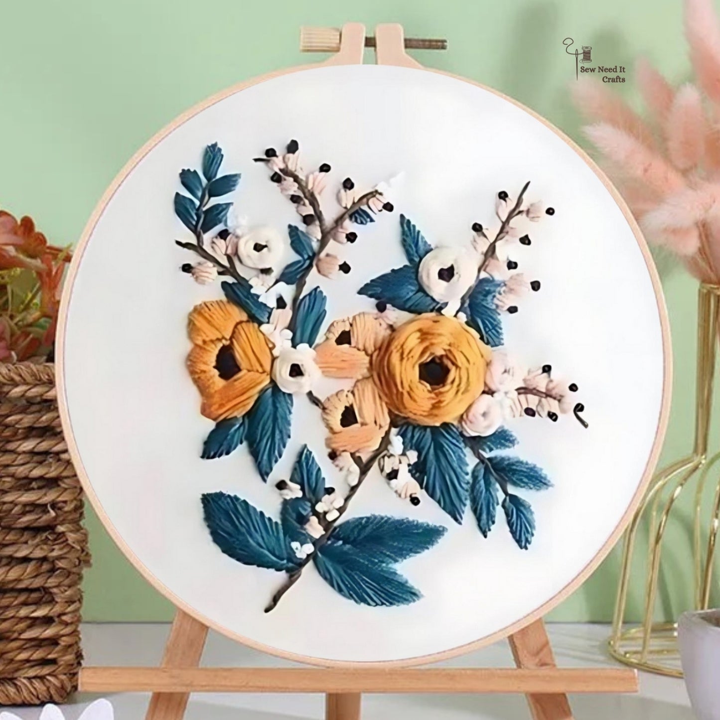 Moderne 3D -Blumenstickerei Set 1