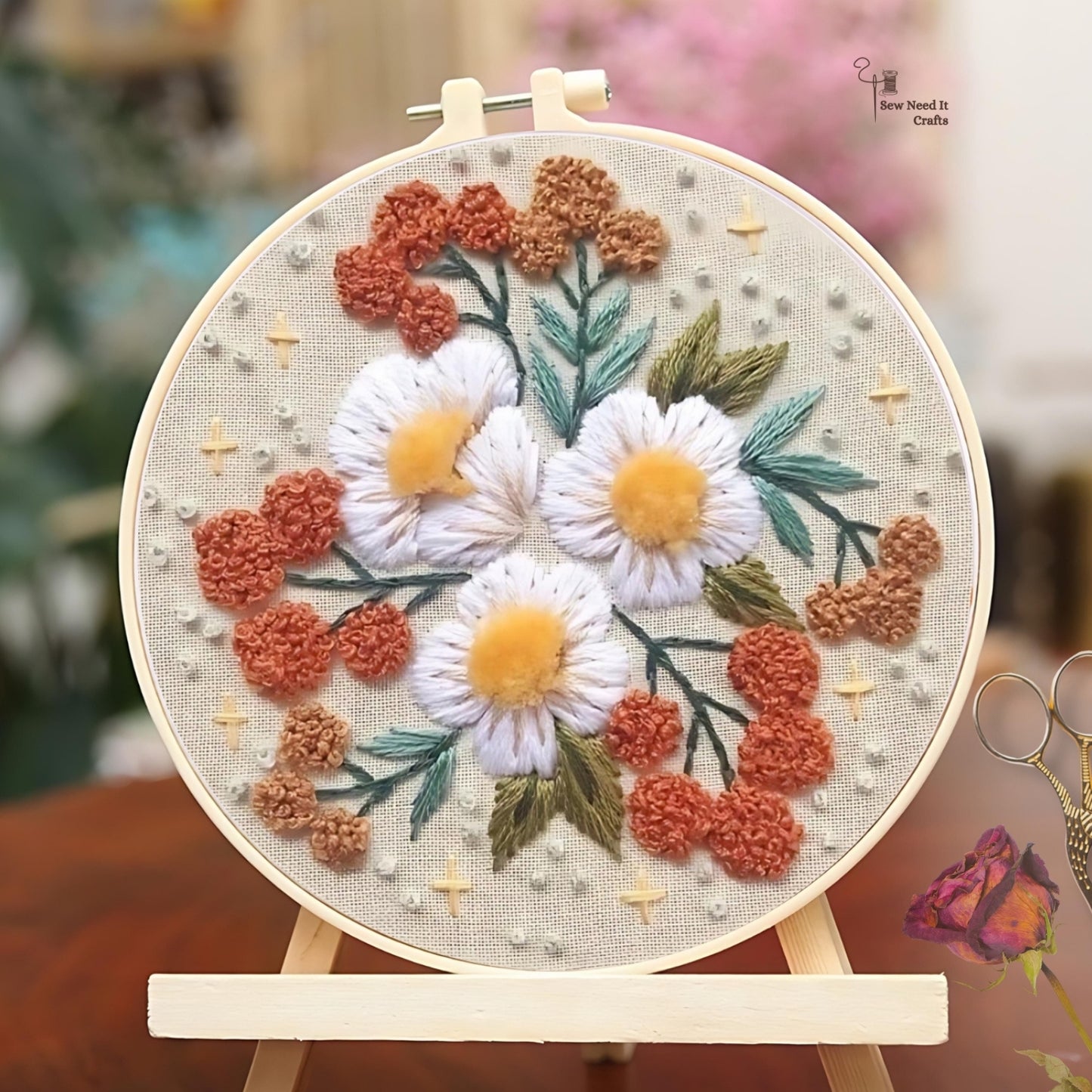 Moderne 3D Blumenstickerei Set 4