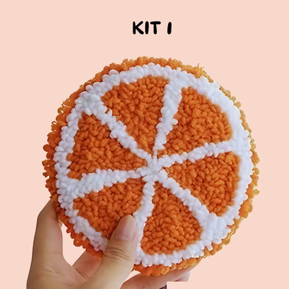 Punch Needle Fruit DIY Coaster Set 1