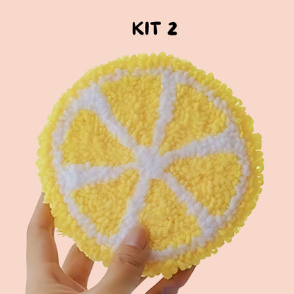 Punch Needle Fruit DIY Coaster Set 1