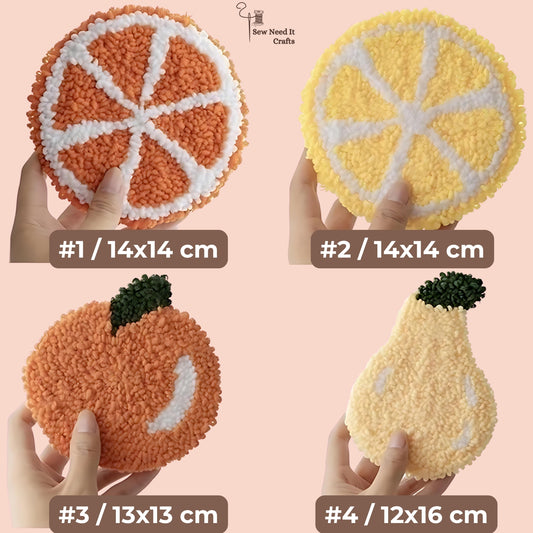 Punch Needle Fruit DIY Coaster Set 1