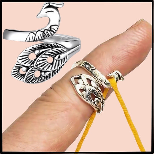 Peacock Adjustable Yarn Tension Ring for Crochet & Knitting