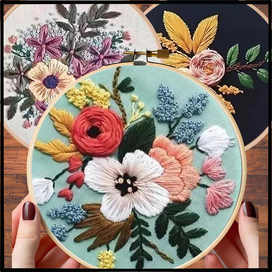 Moderne 3D -Blumenstickerei Set 2