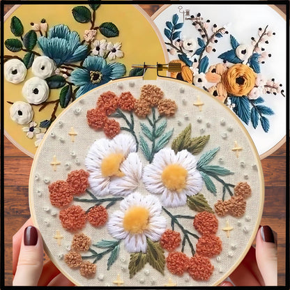 Moderne 3D -Blumenstickerei Set 1