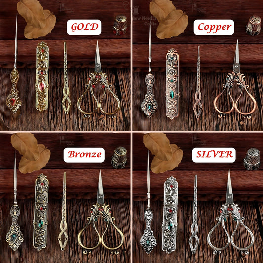 Elegant Metal Gravé Antique, rétro et vintage Style Terbotage complet avec boîte
