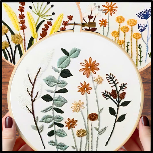 Floral DIY Embroidery Kit Set 4