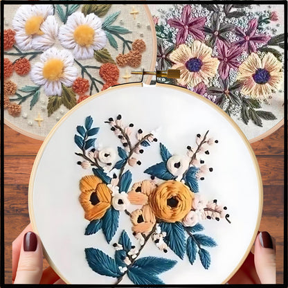 Moderne 3D Blumenstickerei Set 4