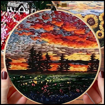 DIY Scenery Flower Embroidery Kit Set 1