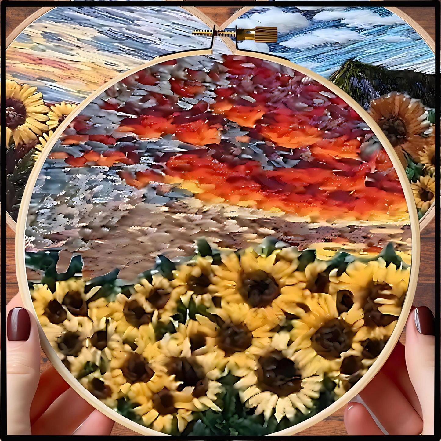DIY Scenery Flower Embroidery Kit Set 6