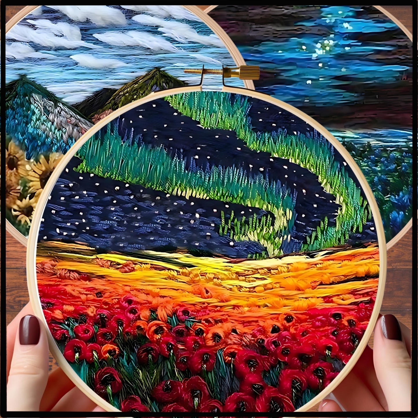 DIY Scenery Flower Embroidery Kit Set 4