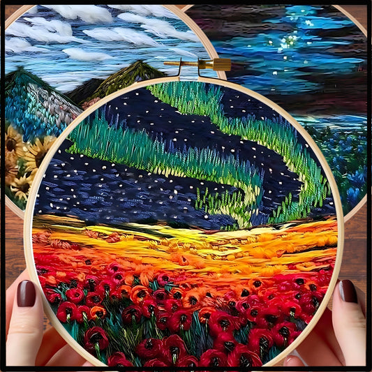 Kit de broderie de fleurs de décor bricolage 4