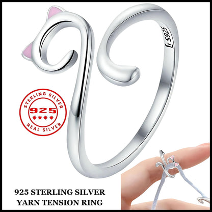 925 Sterling Silver Yarn Tension Ring