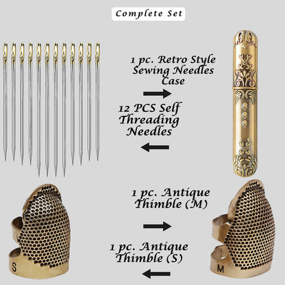 Antiques, vintage et rétro coudre des millets, un boîtier à aiguilles et des aiguilles auto-threading
