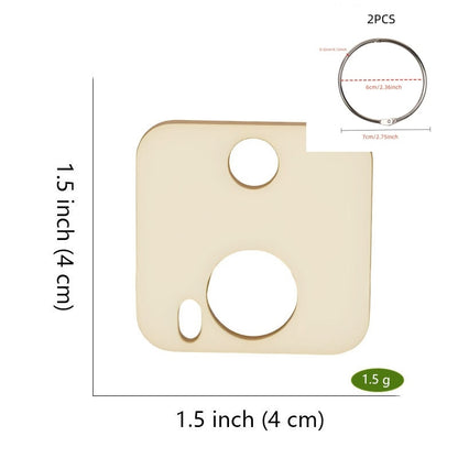 Style C rounded square wooden embroidery floss organizer boards, 50 piece set with 2 metal rings