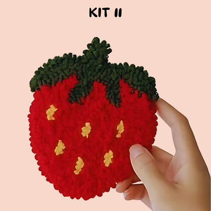 Punch Needle Fruit DIY Coaster Set 1