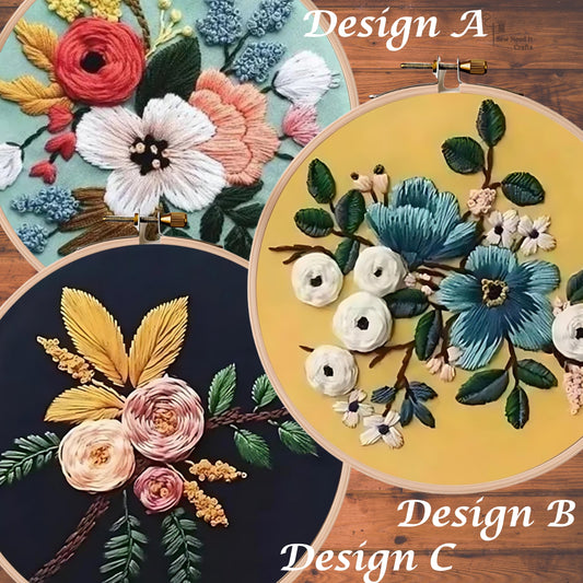 Moderne 3D Blumenstickerei Set 3