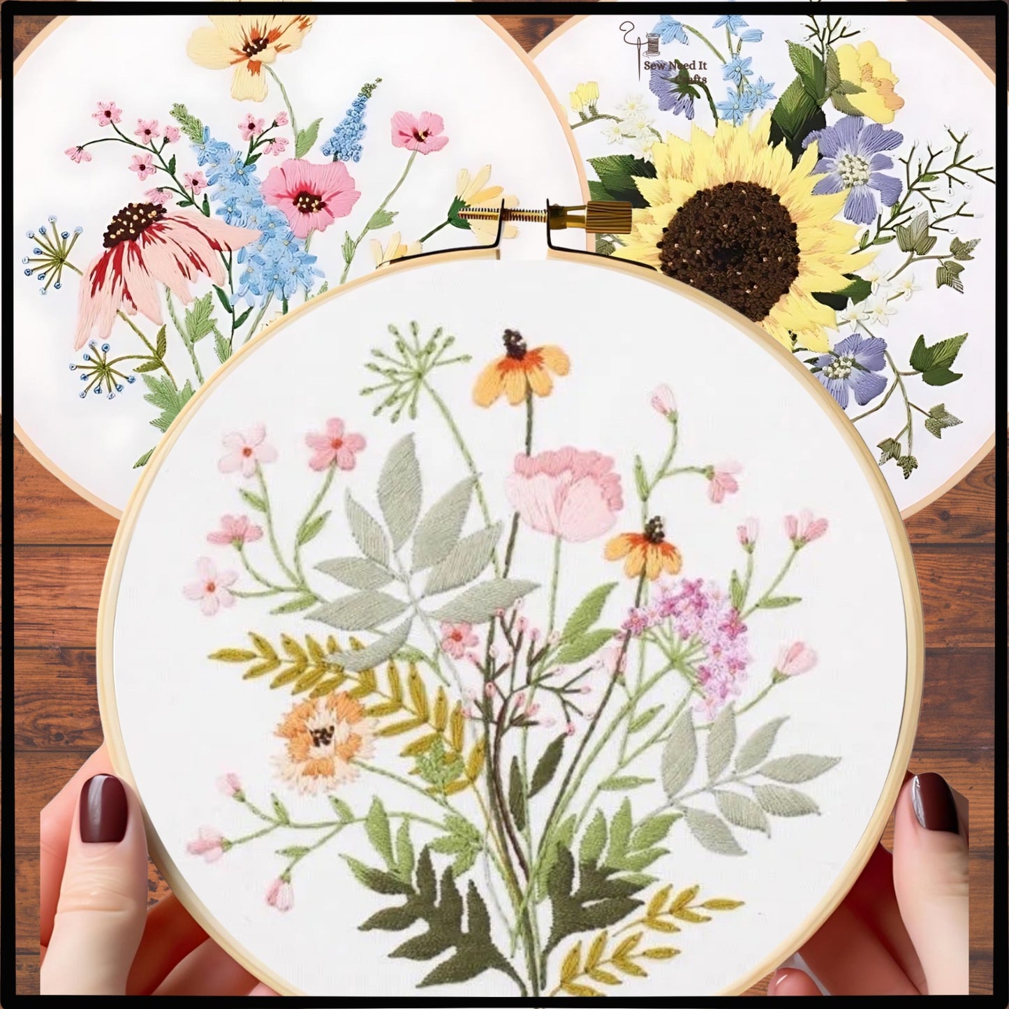 Kit de broderie de bricolage de fleur 4