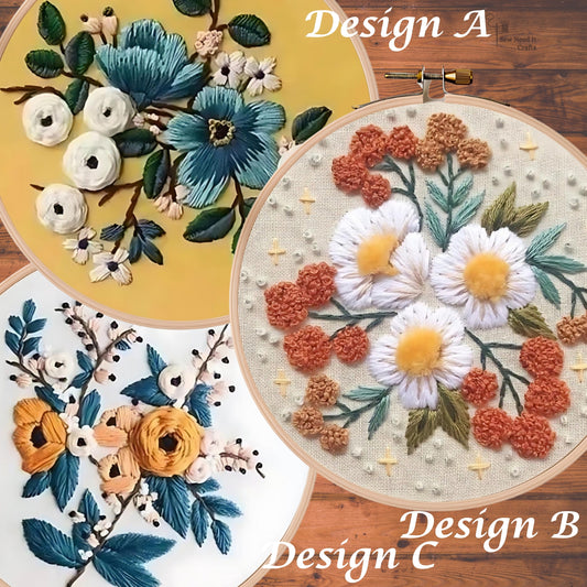 Moderne 3D -Blumenstickerei Set 1
