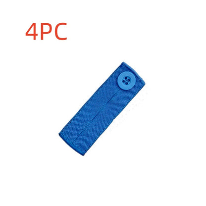 Blue 3-buttonhole elastic waist extender, pack of 4
