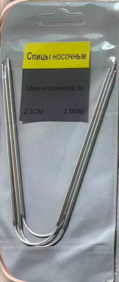 3 pcs Sock Knitting Needles 9 Inch / 23 cm Circular Knitting Needles, Baby Clothes Knitting Needles