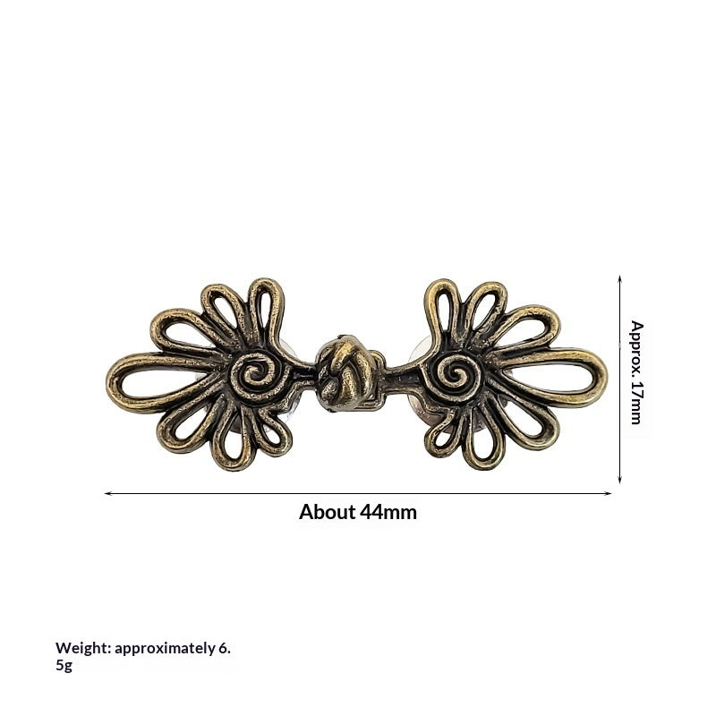 Bronze spiral daisy waist cinch clip, one set, 44 mm no-sew waistband tightener