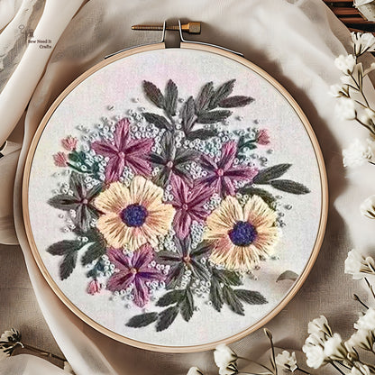 Moderne 3D Blumenstickerei Set 4