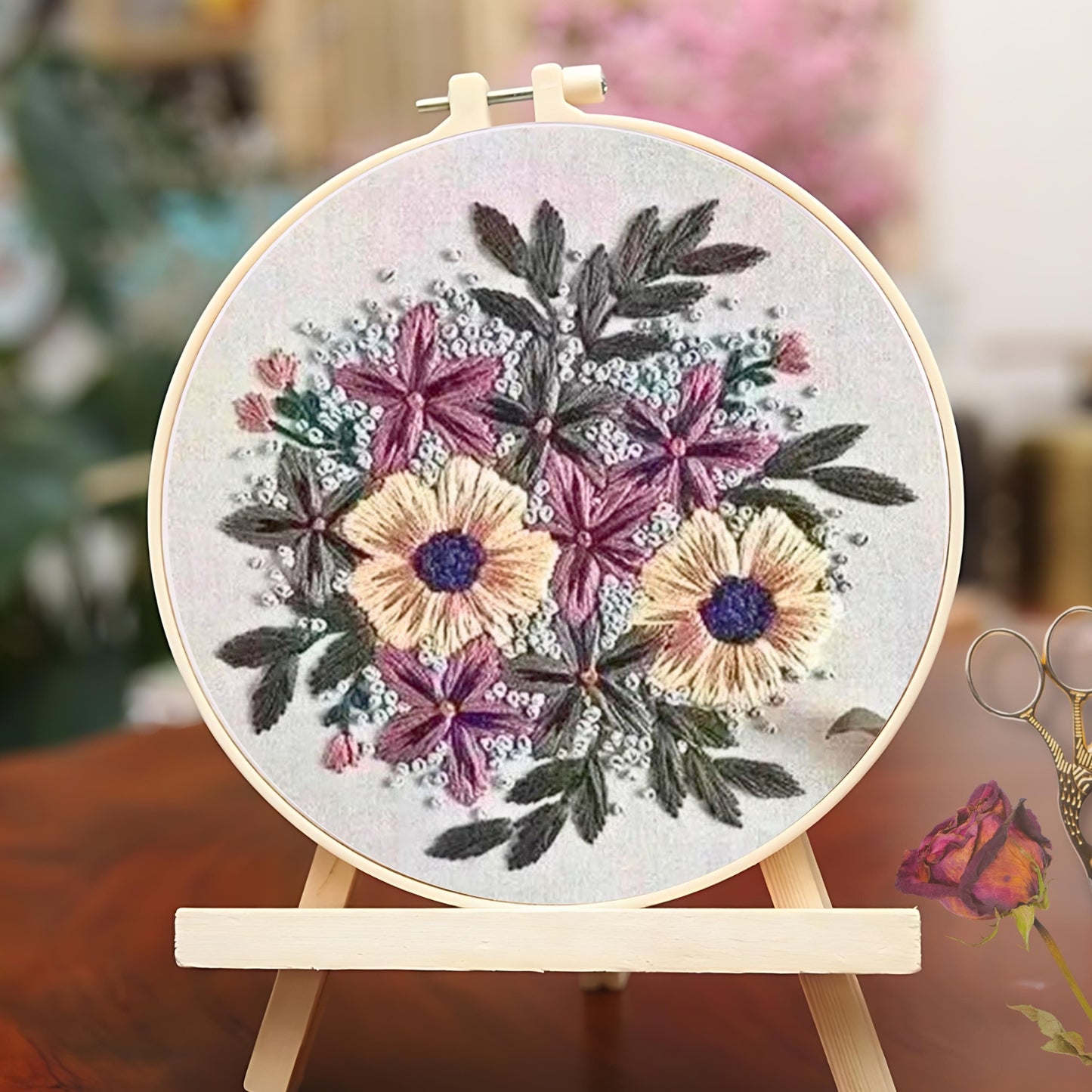 Moderne 3D Blumenstickerei Set 4