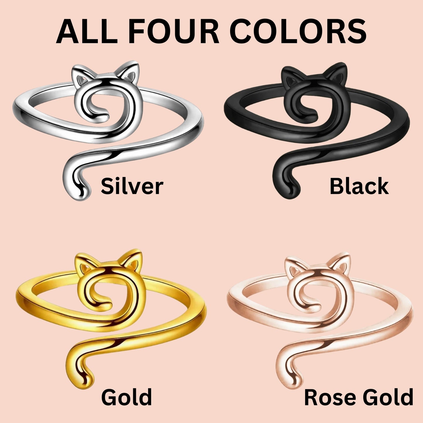 Cat Adjustable Yarn Tension Ring for Crochet & Knitting