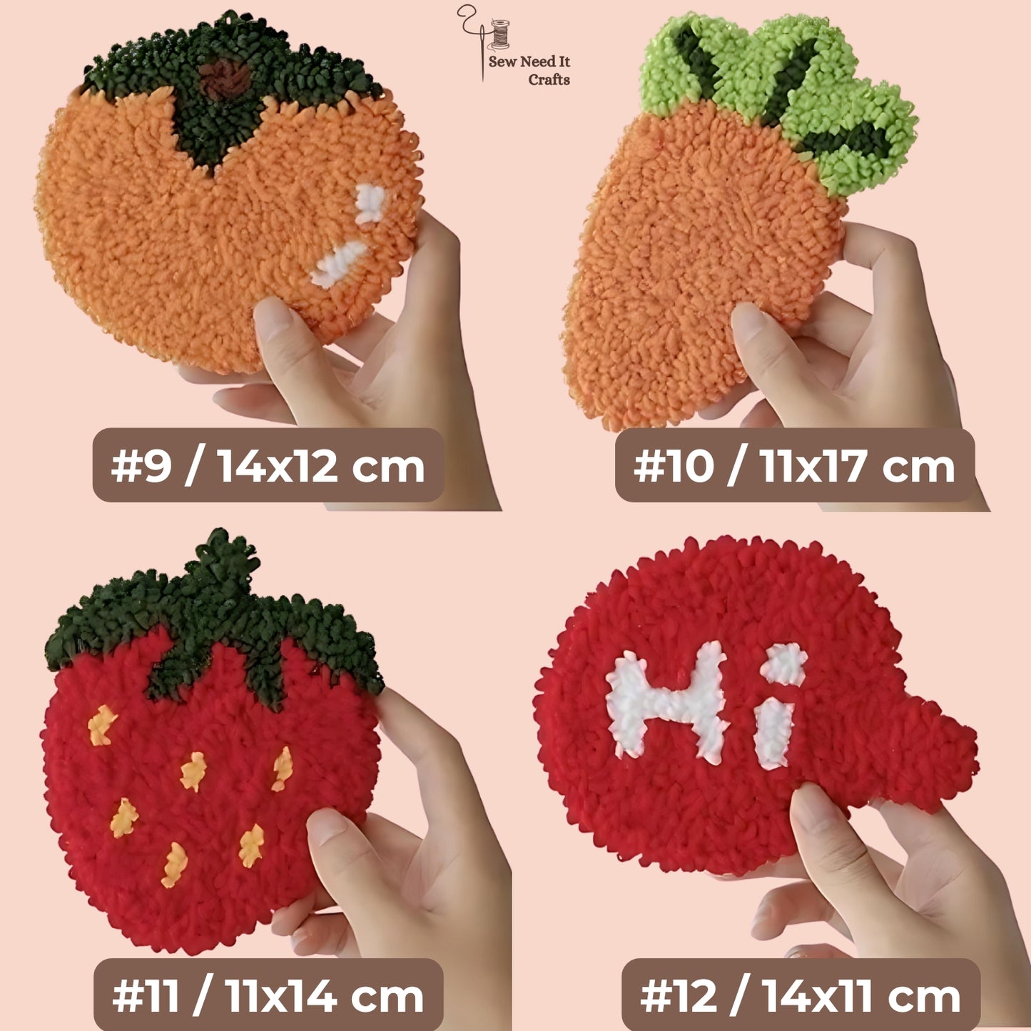 Punch Needle Fruit DIY Coaster Set 1
