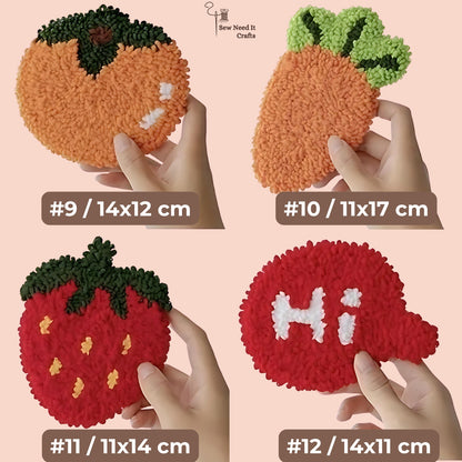 Punch Needle Fruit DIY Coaster Set 1