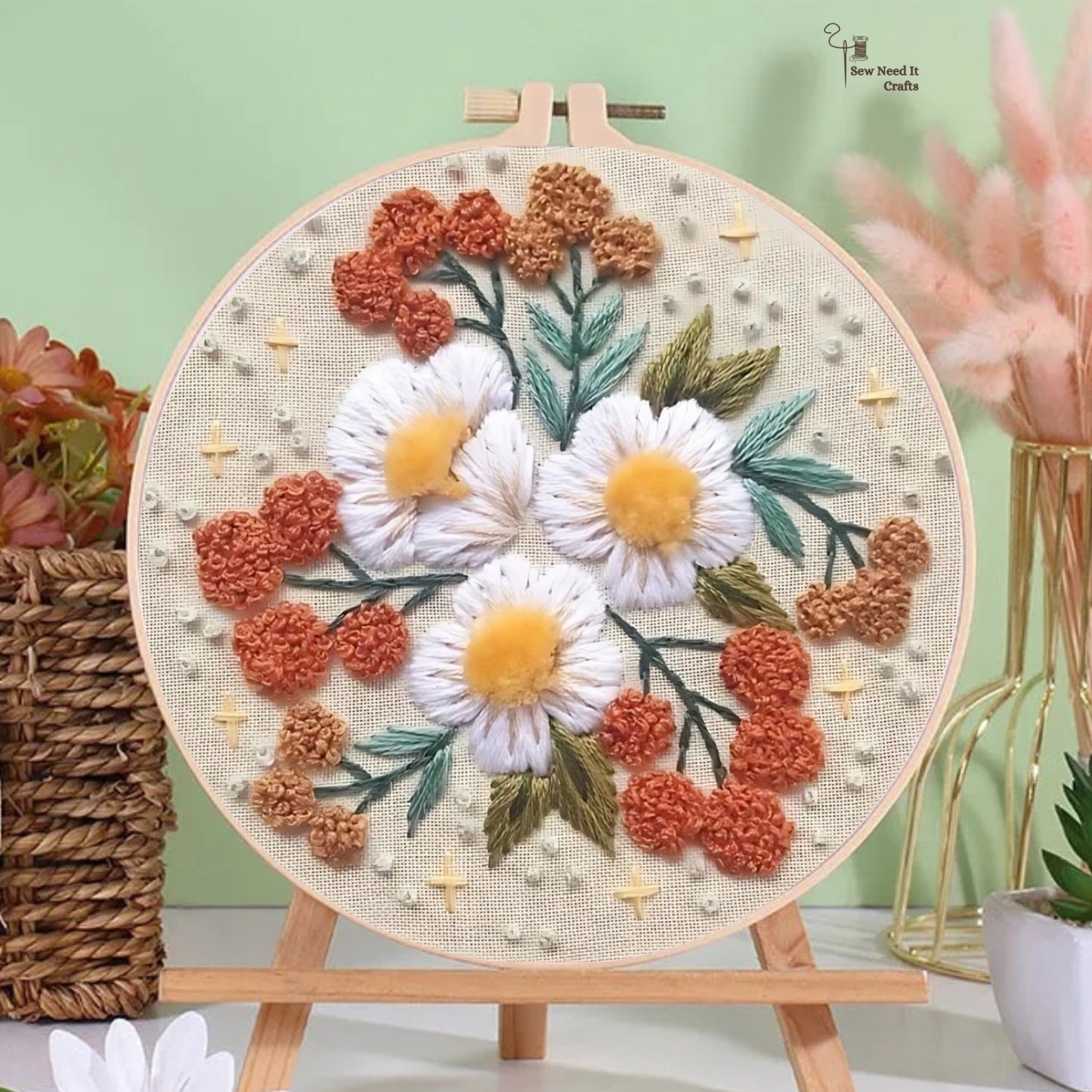 Moderne 3D -Blumenstickerei Set 1