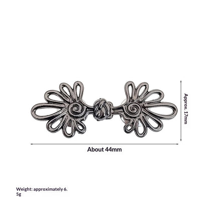 Gunmetal spiral daisy waist cinch clip, one set, 44 mm no-sew waistband tightener