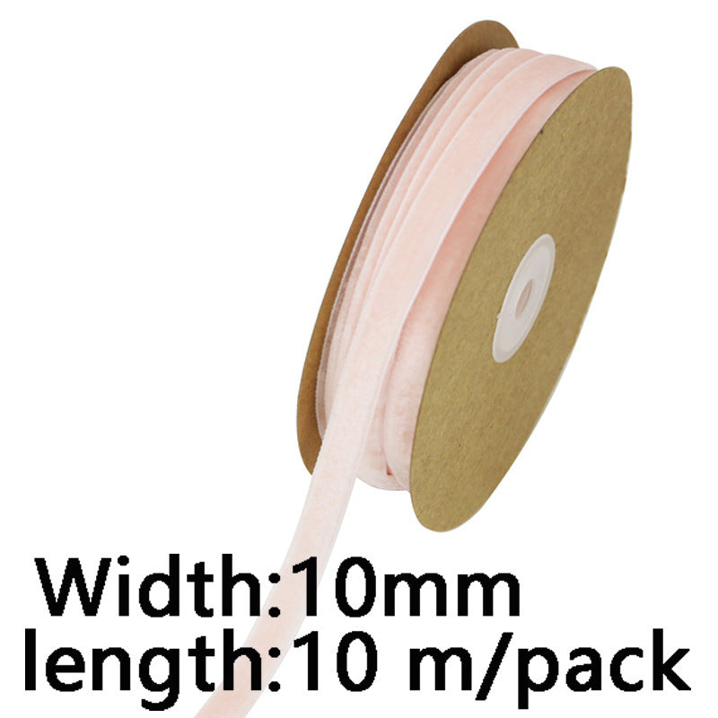 10 Meter 10mm Velvet Ribbons (10.9 Yard, 1cm/0.4"), Single Faced Finished Edge