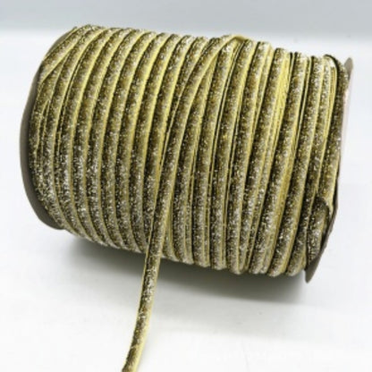 Glitter Velvet Ribbons 5 Yards / 4.5 Meters - 6 mm / 1/4" Single Sided Finished Edges